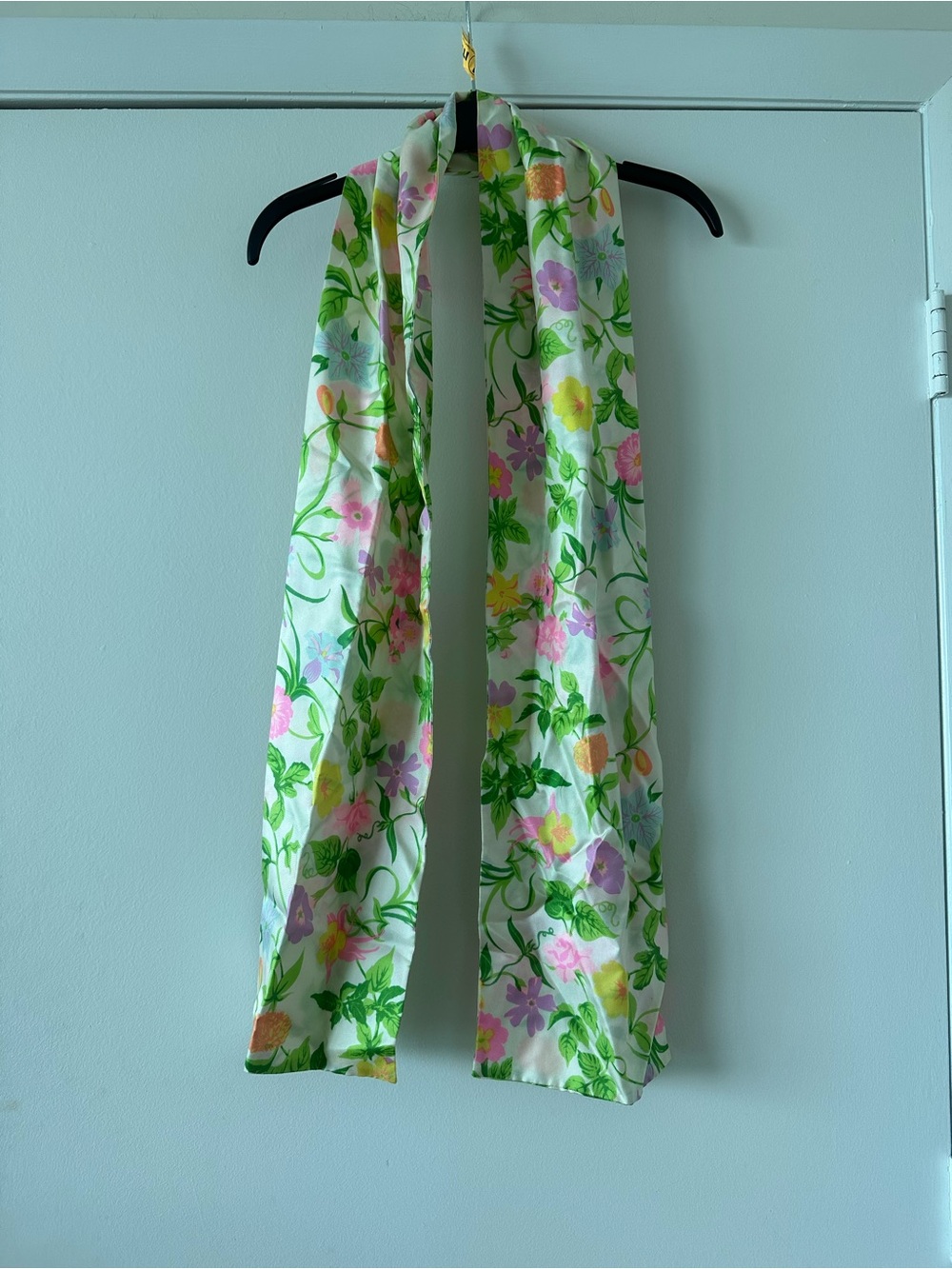 Source Unknown Floral Scarf in White, Green, Pink, Yellow, Purple